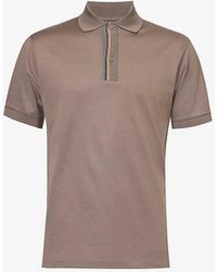 Paul Smith - Striped-placket Regular-fit Cotton Polo Shirt - Lyst