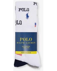 Polo Ralph Lauren - Logo-intarsia Pack Of Three Cotton-blend Socks - Lyst