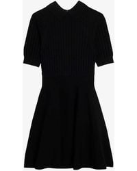Ted Baker - Miiaaa Puff-sleeve Textured Stretch-knit Mini Dress - Lyst