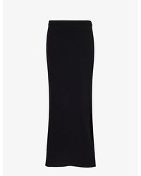Alexander Wang - Logo-embossed Slim-fit Stretch-cotton Maxi Skirt - Lyst