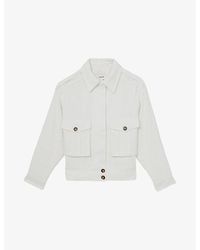 Reiss - Isla Pointed-Collar Linen-Blend Jacket - Lyst