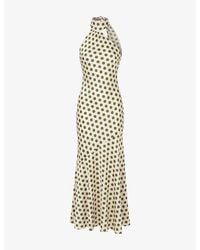 Amy Lynn - Baia Polka-Dot Satin Maxi Dress - Lyst
