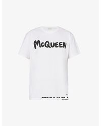 Alexander McQueen - Graffiti Graphic-print Regular-fit Cotton-jersey T-shirt X - Lyst
