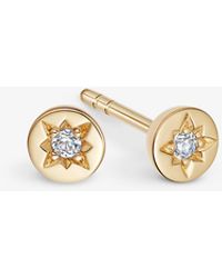 Astley Clarke - Polaris 18ct Yellow Gold-plated Vermeil Sterling-silver And White Sapphire Stud Earrings - Lyst