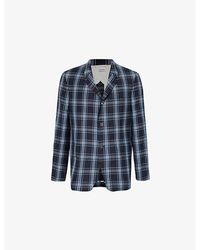Thom Browne - Single-breasted Notched-lapel Wool And Linen-blend Blazer - Lyst