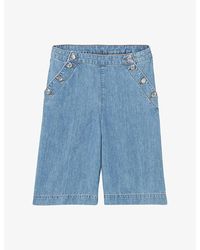 Claudie Pierlot - Sailor Mid-Rise Denim Bermuda Shorts - Lyst