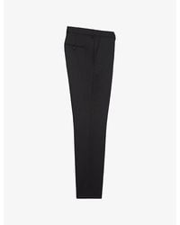 The Kooples - Belted-Waist Straight-Leg Slim-Fit Wool Trousers - Lyst