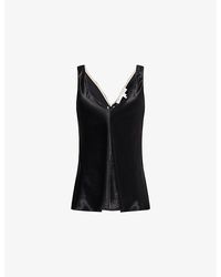Agolde - X Maria Mcmanus Deep V-Neck Satin Tunic Top - Lyst