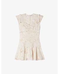 Sandro - Floral-Pattern Lace Mini Dress - Lyst