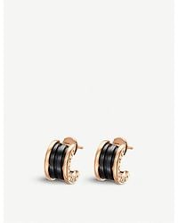 BVLGARI - B.zero1 18kt Pink-gold Earrings With Black Ceramic - Lyst