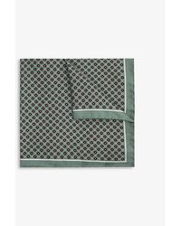 Reiss - Bampton Geometric-print Silk Pocket Square - Lyst