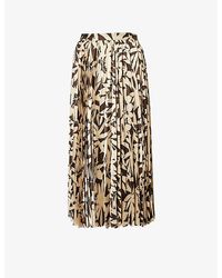 Sacai - Abstract-pattern Mid-rise Woven Midi Skirt - Lyst