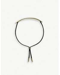 Shaun Leane - Quill Yellow Gold-plated Vermeil Silver And Leather Bracelet - Lyst