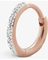 Monica Vinader - Riva Mini 18ct Rose Gold-plated Vermeil Sterling Silver And 0.01ct Diamond Single Earring - Lyst