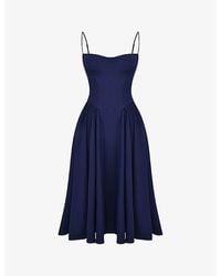 House Of Cb - Samaria Corseted Woven Midi Dress - Lyst