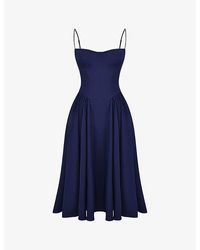 House Of Cb - French Vy Samaria Corseted Woven Midi Dress - Lyst