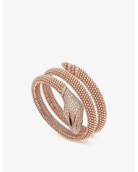 BVLGARI - Serpenti Pallini 18Ct Rose- 3.13Ct Brilliant-Cut Diamond And Onyx Bracelet - Lyst