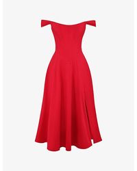 House Of Cb - Saira Floral-Print Cotton-Blend Midi Dress - Lyst