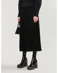 Sandro Pleated Midi Skirt - Black