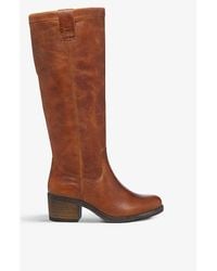 Bertie Tyrus Grained Leather Knee-high Boots - Brown