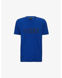 BOSS - Logo-print Regular-fit Cotton-jersey T-shirt - Lyst