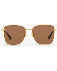 Bottega Veneta - Bv1237s Square-frame Metal Sunglasses - Lyst