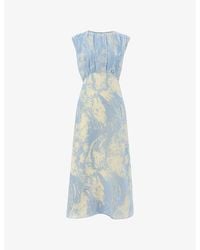 Whistles - Devore Swirl Sleeveless Velvet Midi Dress - Lyst