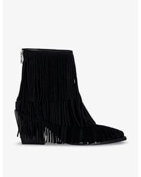 Zadig & Voltaire - Cara Tassel-Embellished Suede Ankle Boots - Lyst