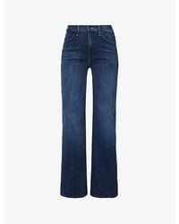 Mother - The Hustler Wide-leg High-rise Cotton-blend Jeans - Lyst