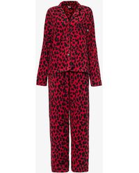 DKNY - Branded Abstract-print Stretch-fleece Pyjama - Lyst