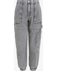 AllSaints - Mila Panelled Straight-leg High-rise Jeans - Lyst