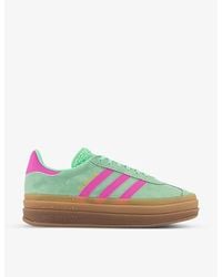 adidas - Gazelle Bold Brand-Stripe Suede Low-Top Trainers - Lyst