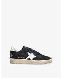 Golden Goose - Ball Star Branded Suede Low-Top Trainers - Lyst