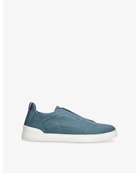 ZEGNA - Triple-Stitch Woven Low-Top Trainers - Lyst