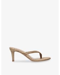 Gianvito Rossi - Calypso Suede And Raffia Heeled Sandals - Lyst