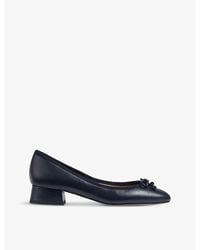 LK Bennett - Aurelie Bow-Embellished Heeled Patent-Leather Ballet Pumps - Lyst