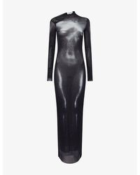 Jean Paul Gaultier - Printed Long-Sleeves Woven Maxi Dress - Lyst