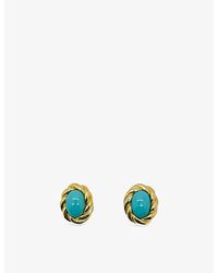 JENNIFER GIBSON JEWELLERY - Pre-Loved Jgj Cabochon Twist-Plated Metal Earrings - Lyst
