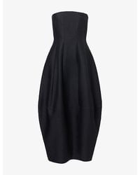 KHAITE - Stela Strapless Wool And Silk-Blend Midi Dress - Lyst