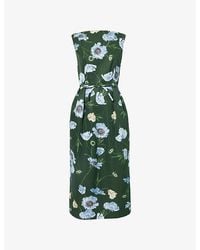 Erdem - Floral Sleeveless Cotton-Blend Pencil Midi Dress - Lyst