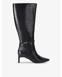 Carvela Kurt Geiger - Impress Strap-Embellished Heeled Faux-Leather Knee-High Boots - Lyst