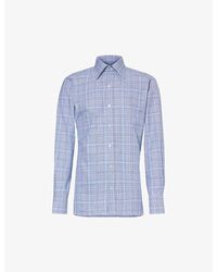 Tom Ford - Blue Spread-collar Slim-fit Cotton-poplin Shirt - Lyst