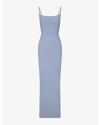 Skims - Fits Everybody Fitted Stretch-woven Maxi Dress Xxx - Lyst