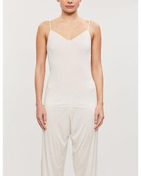 Hanro - V-Neck Cotton-Jersey Top - Lyst