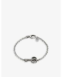 Gucci - Marmont Double G Logo-embellished Sterling- Chain Bracelet - Lyst