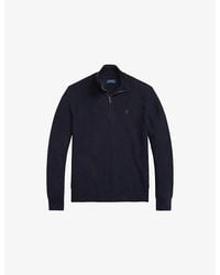 Polo Ralph Lauren - Logo-Embroidered Half-Zip Cotton-Knit Sweatshirt - Lyst