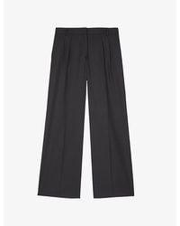 The Kooples - Wide-Leg Mid-Rise Wool Trousers - Lyst