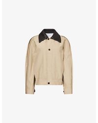 Bottega Veneta - Intrecciato-Collar Blouson Cotton Jacket - Lyst