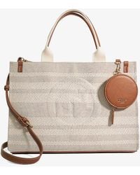Dune - Deltra Large Striped Canvas Tote Bag - Lyst