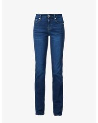 7 For All Mankind - Kimmie Straight-leg Mid-rise Stretch-denim Jeans - Lyst